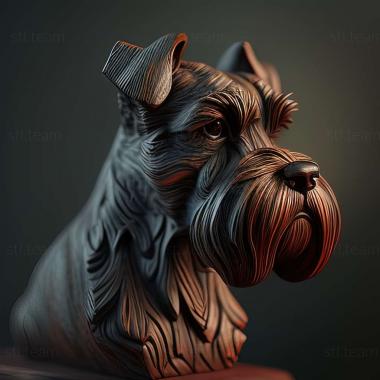 3D model Zwergschnauzer dog (STL)